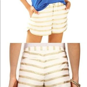 Lilly Pulitzer gold and crème striped shorts